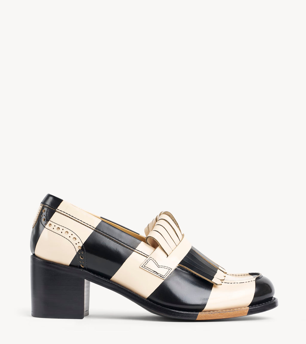 Miss Day Loafer — multicolor leather heel, side profile