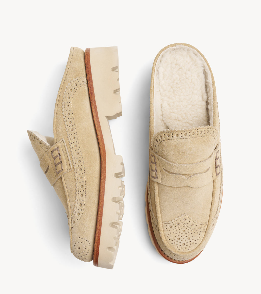 Miss Emma Mule — pair of tan suede oxfords