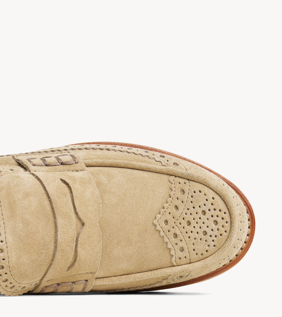 Miss Emma Mule — back three-quarter view of the tan suede oxford