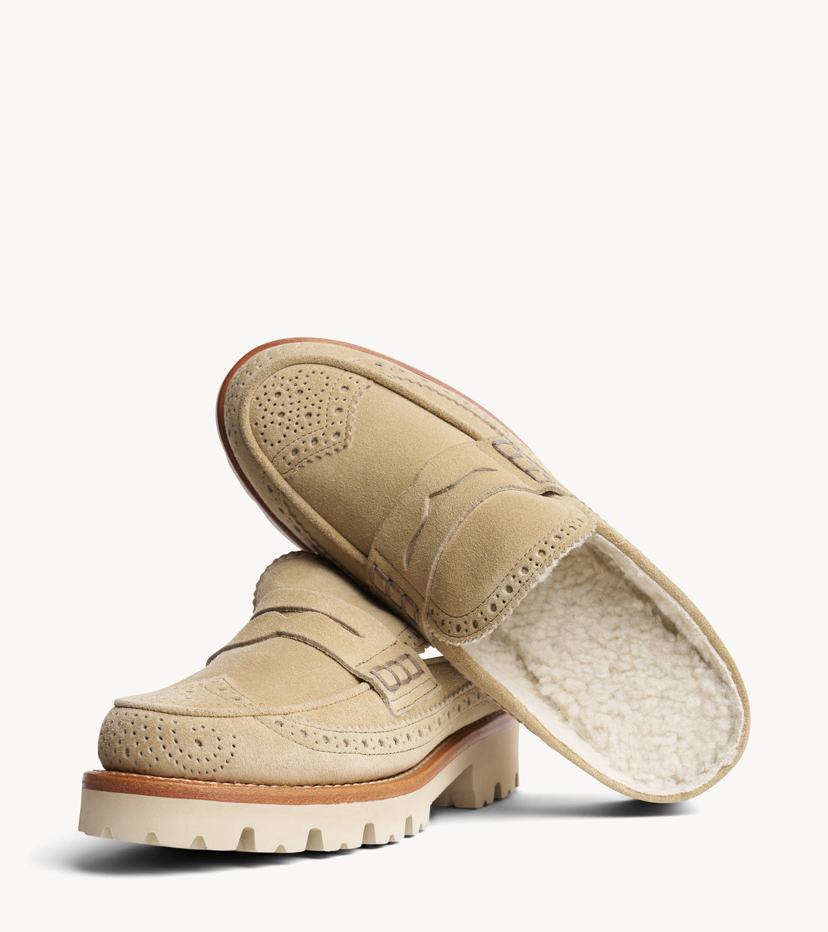 Miss Emma Mule — leather sole of the tan suede oxford