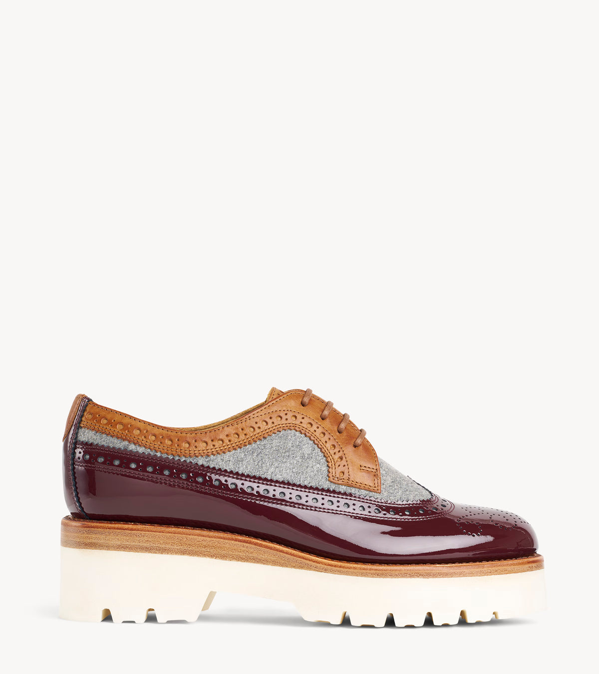 Miss Lucy Derby — multicolor patent leather oxford, side profile