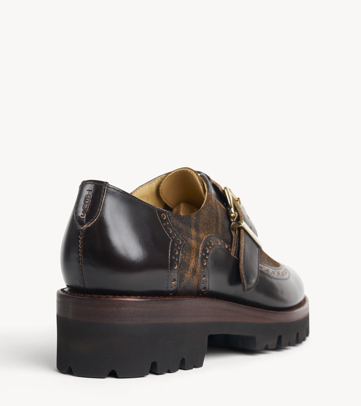 Miss Marques Derby — back three-quarter view of the multicolor suede oxford