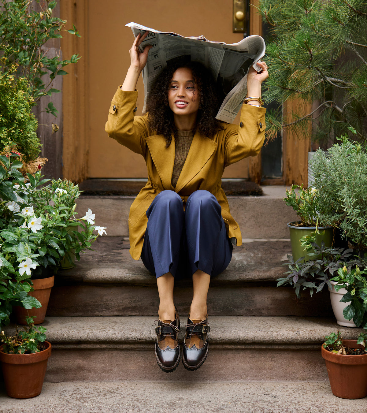 Miss Marques Derby — close-up of the toe cap on the multicolor suede oxford