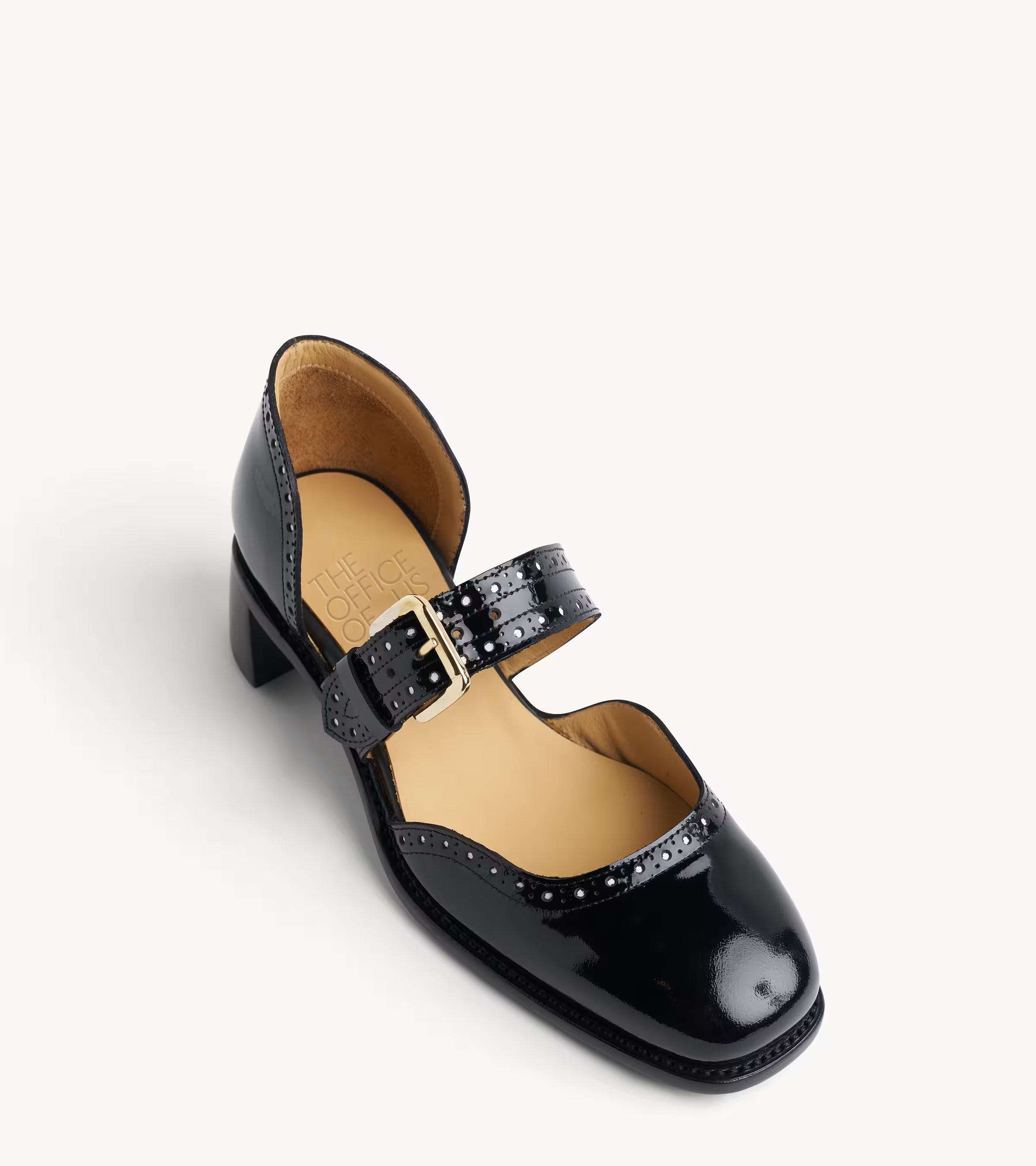 Ms. Edie Black & White Leather Women's Buckle Low Heel 43 (US 13)