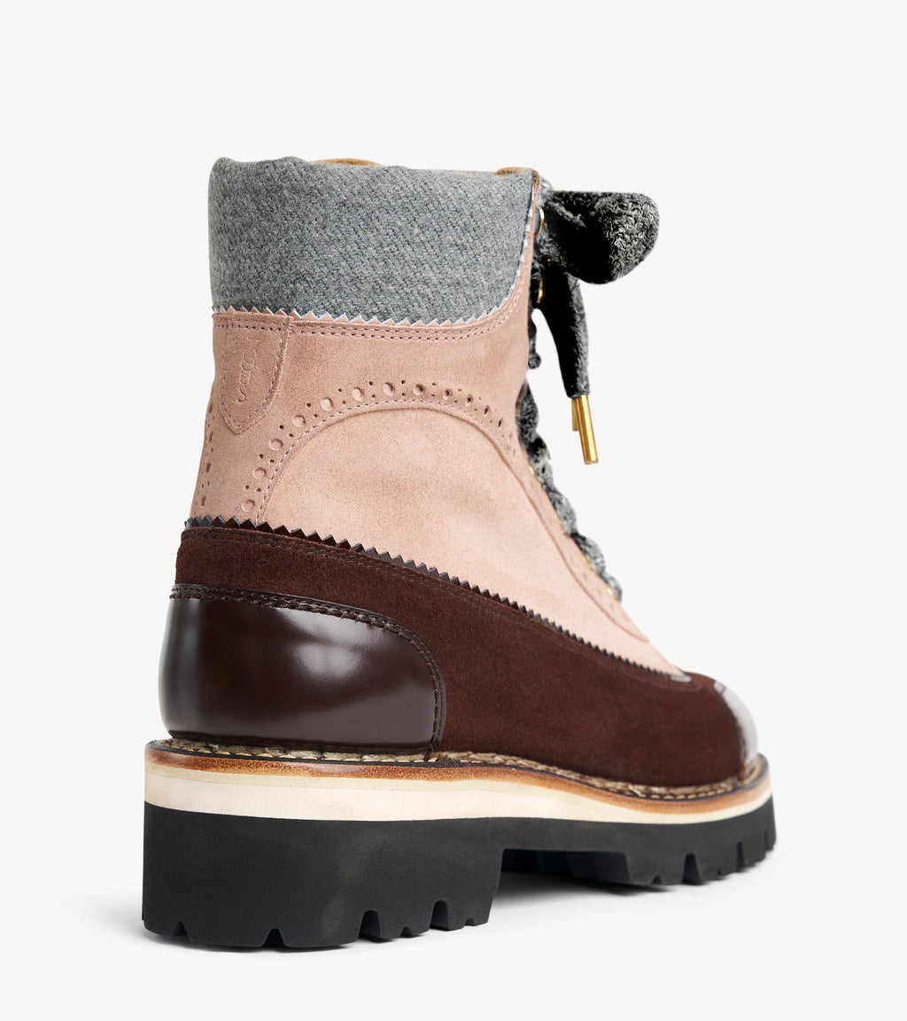 Ms. Renata Boot — back three-quarter view of the multicolor suede boot