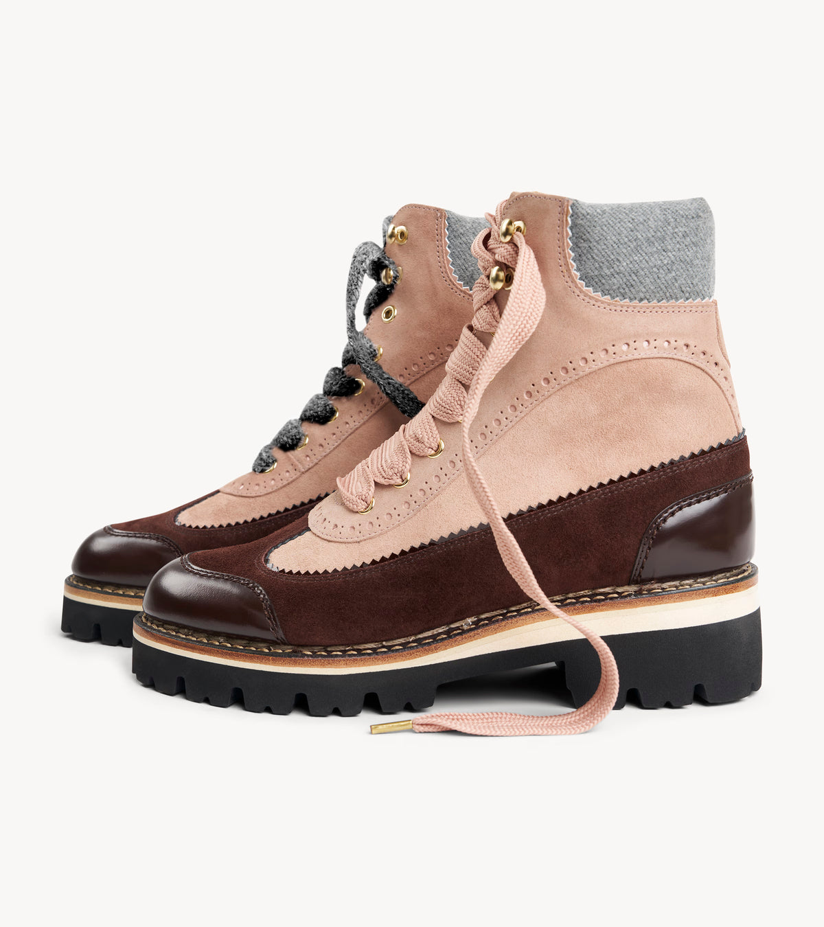 Ms. Renata Boot — angled pair of multicolor suede boots