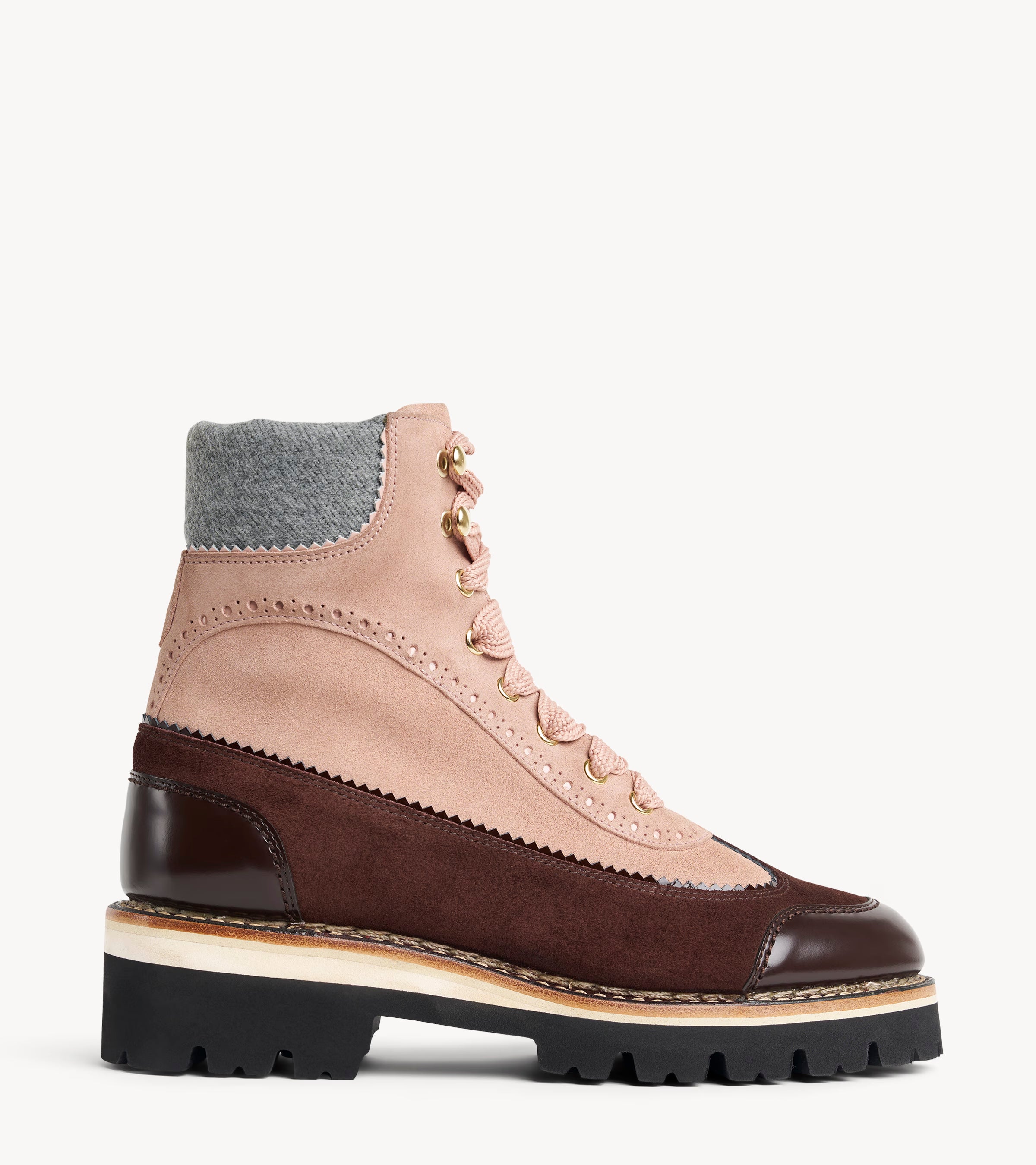 Ms. Renata Boot — multicolor suede boot, side profile