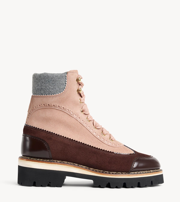 Ms. Renata Boot — multicolor suede boot, side profile