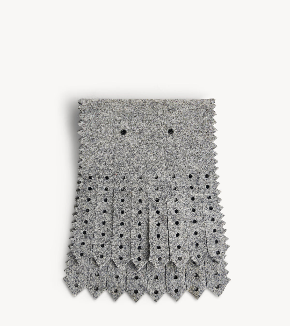 Perf Kiltie — back three-quarter view of the wool shoe accessories