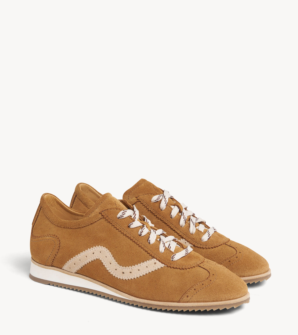 The Remi Slim Sneaker — pair of multicolor suede sneakers